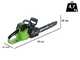 Greenworks GD40CS18 - Tronçonneuse à batterie 40V - Guide 40 cm